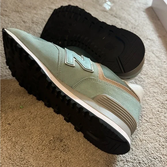 New Balance 574 Classic Sneakers - Teal Mint Green & Grey - Size 9.5 - Picture 4 of 6